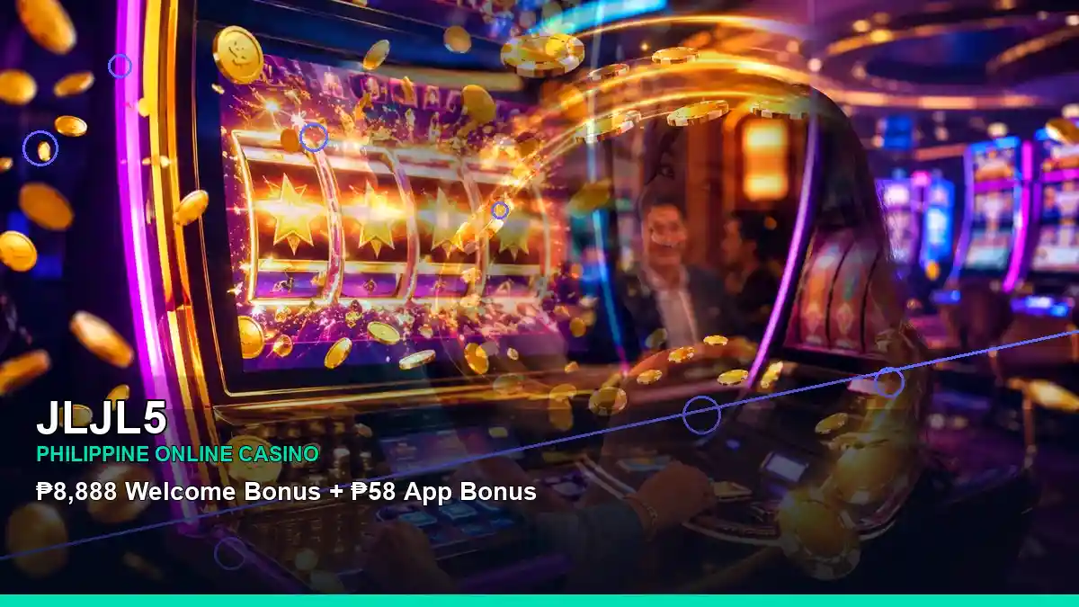 JLJL5 mobile slot information presented in a layered night-themed layout for Philippine adults
